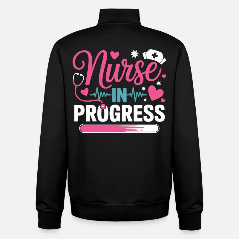 Infirmière en cours Rose Bleu - Sweat zippé unisexe en coton bio Stanley/Stella - noir