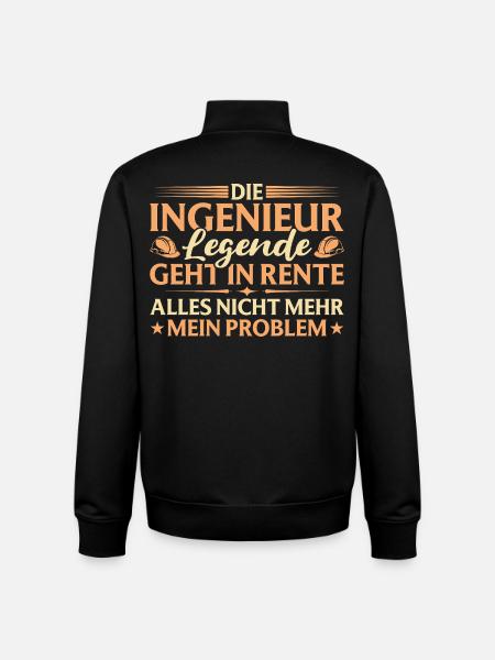 Retired Farewell Engineer Legend Retired - Unisex Organic Zip Sweatshirt by Stanley/Stella - black