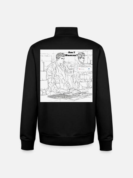 Humain ou robot - Sweat zippé unisexe en coton bio Stanley/Stella - noir