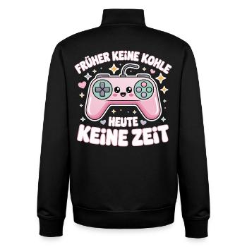Retro Gamepad Slogan Motif Gamer Design - Unisex Organic Zip Sweatshirt by Stanley/Stella - black - Back - AI Model Male 185 light (185cm)