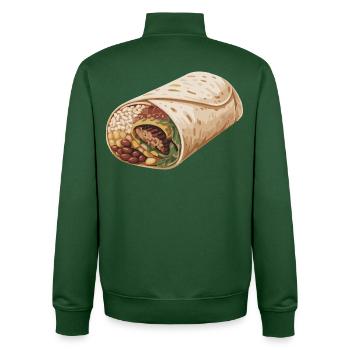 Burrito Wrap Illustration - Unisex Organic Zip Sweatshirt von Stanley/Stella - Flaschengrün - Hinten - AI Model Male 185 dark (185cm)