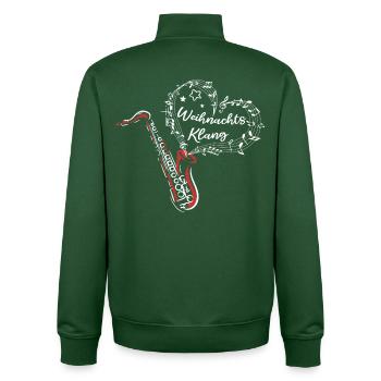 Weihnachten Saxofon Weihnachtsklang Musik - Unisex Organic Zip Sweatshirt von Stanley/Stella - Flaschengrün - Hinten - AI Model Male 185 dark (185cm)