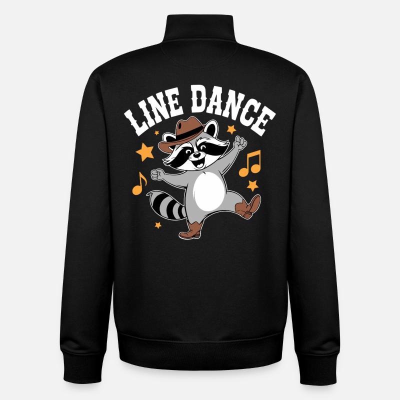 Line Dance Waschbär Groove - Unisex Organic Zip Sweatshirt von Stanley/Stella - Schwarz