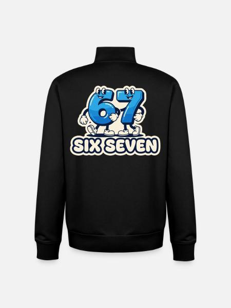 67 Meme Shirt – Six Seven Memes - Unisex Organic Zip Sweatshirt by Stanley/Stella - black