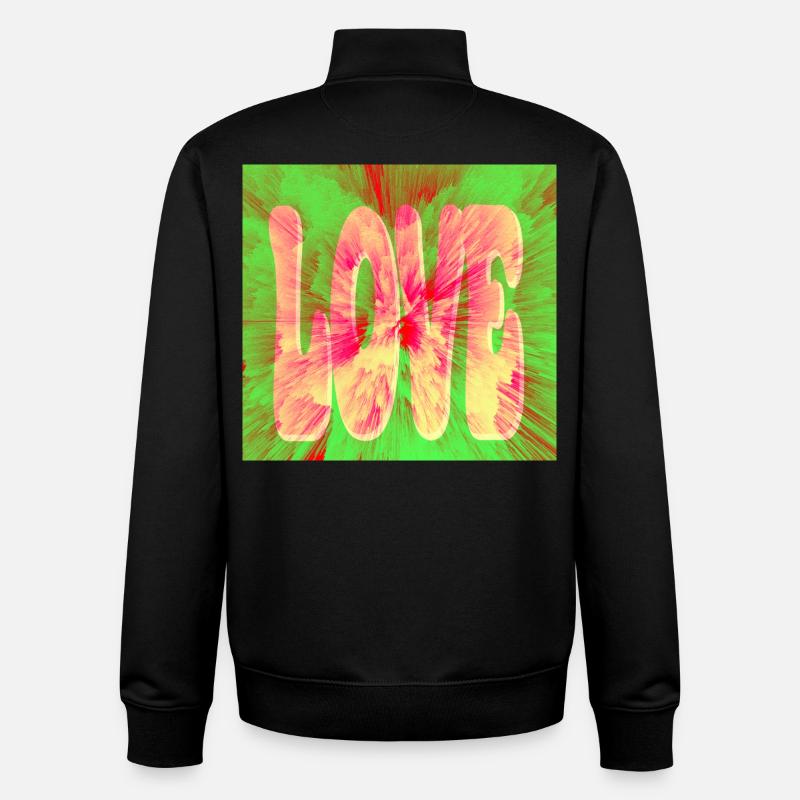 Love Neon Tie Dye - Unisex Organic Zip Sweatshirt von Stanley/Stella - Schwarz