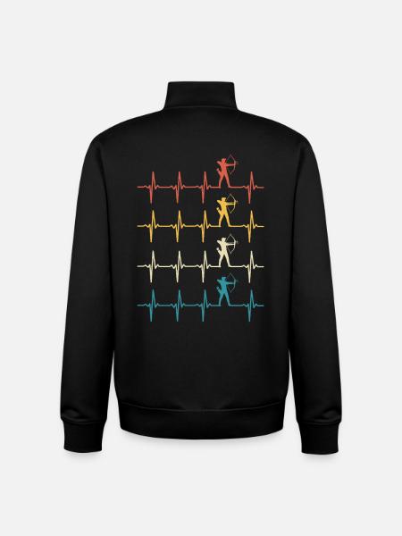Archery Heartbeat Archery - Unisex Organic Zip Sweatshirt by Stanley/Stella - black