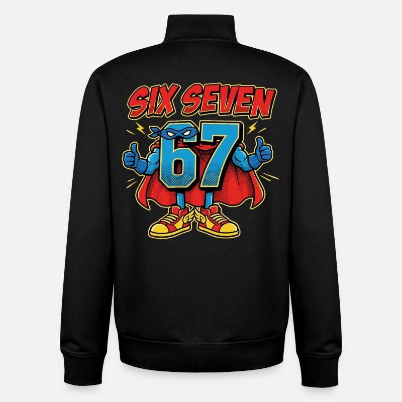 6-7 Meme 67 – Sechs Sieben Schulwitz - Unisex Organic Zip Sweatshirt von Stanley/Stella - Schwarz