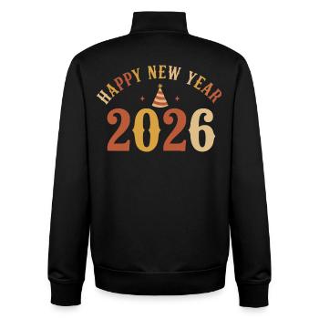 Feiert die schöne Silvesterparty 2026 - Unisex Organic Zip Sweatshirt von Stanley/Stella - Schwarz - Hinten - AI Model Male 185 light (185cm)