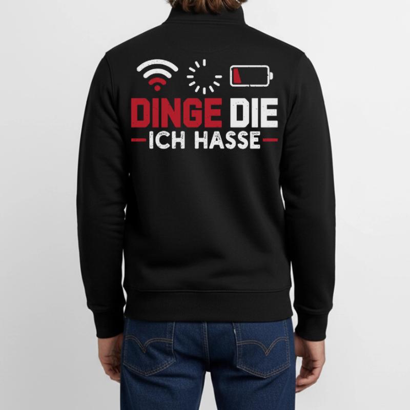 Nerd Computer THINGS I HATE FUNNY Unisex Organic Zip Sweatshirt by Stanley/Stella