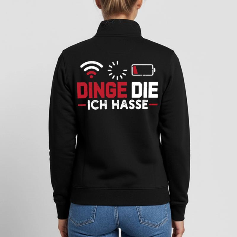 Nerd Computer THINGS I HATE FUNNY Unisex Organic Zip Sweatshirt by Stanley/Stella