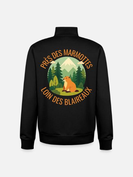 Alpine Marmot in the Forest - Unisex Organic Zip Sweatshirt by Stanley/Stella - black