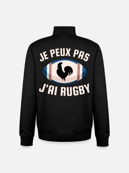 I can't I have rugby - Unisex Organic Zip Sweatshirt by Stanley/Stella - black