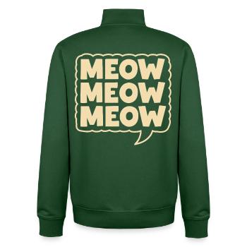 Meow Meow Meow Cat Speech Bubble - Unisex Organic Zip Sweatshirt by Stanley/Stella - bottle green - Back - AI Model Male 185 dark (185cm)