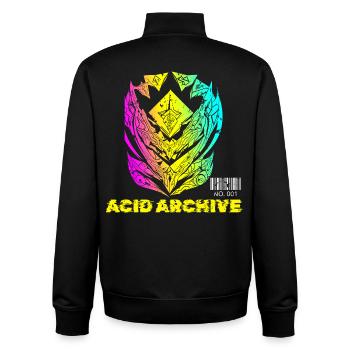 Acid Archive Cyber Sigilism Thermal Y2K Techno - Unisex Organic Zip Sweatshirt by Stanley/Stella - black - Back - AI Model Male 185 light (185cm)