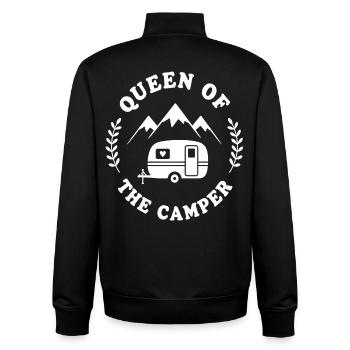 Reine du camping-car - Sweat zippé unisexe en coton bio Stanley/Stella - noir - Dos - AI Model Male 185 light (185cm)