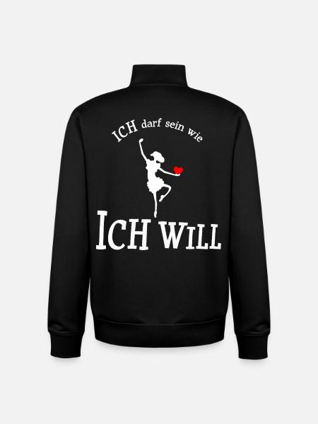Ich darf sein wie ich will - Unisex Organic Zip Sweatshirt von Stanley/Stella - Schwarz