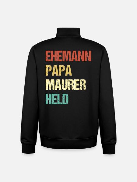 Papa maçon - Sweat zippé unisexe en coton bio Stanley/Stella - noir