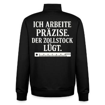 Handwerker Spruch Zollstock - Unisex Organic Zip Sweatshirt von Stanley/Stella - Schwarz - Hinten - AI Model Male 185 light (185cm)