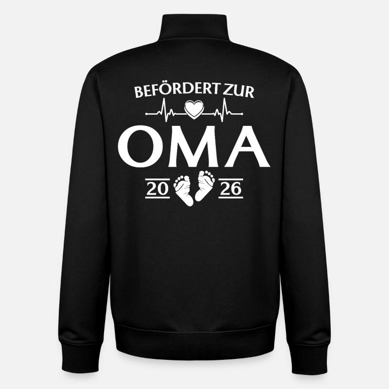 Großmutter 2026 - Befördert zur Oma - Unisex Organic Zip Sweatshirt von Stanley/Stella - Schwarz