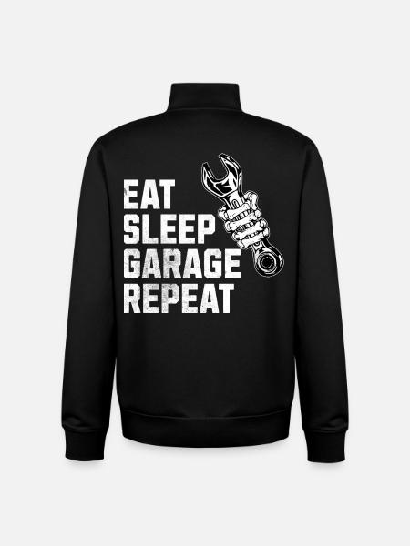 Eat Sleep Garage - Unisex Organic Zip Sweatshirt by Stanley/Stella - black