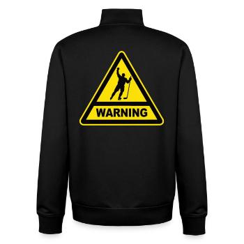 WARNING Eishockey Gefahr - Unisex Organic Zip Sweatshirt von Stanley/Stella - Schwarz - Hinten - AI Model Male 185 light (185cm)