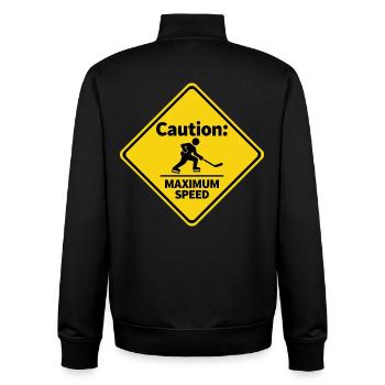 Avertissement Vitesse maximale de hockey sur glace Signal d’avertissement - Sweat zippé unisexe en coton bio Stanley/Stella - noir - Dos - AI Model Male 185 light (185cm)