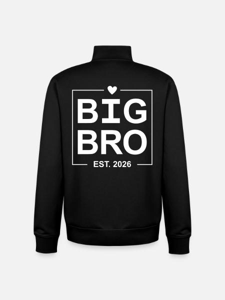 Big Bro Est 2026 - Unisex Organic Zip Sweatshirt by Stanley/Stella - black