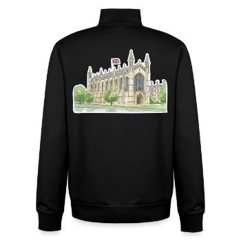 Cambridge King's College Kapelle, Universität Kunst - Unisex Organic Zip Sweatshirt von Stanley/Stella - Schwarz - Hinten - AI Model Male 185 light (185cm)