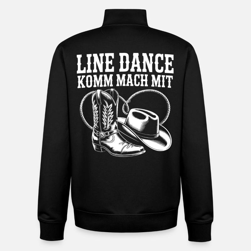 Line Dance Come join us - Unisex Organic Zip Sweatshirt by Stanley/Stella - black