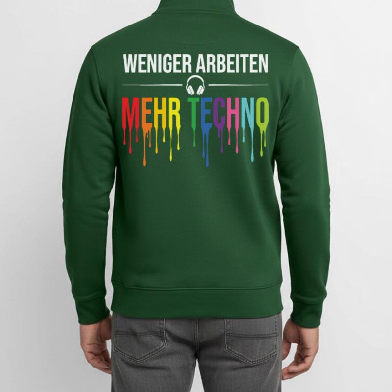 Less work, more techno – Rave Statement Unisex Organic Zip Sweatshirt by Stanley/Stella