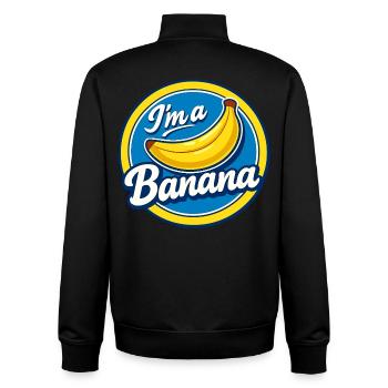Banane Kostüm Karneval Obst Aufkleber Gelb Lustig - Unisex Organic Zip Sweatshirt von Stanley/Stella - Schwarz - Hinten - AI Model Male 185 light (185cm)