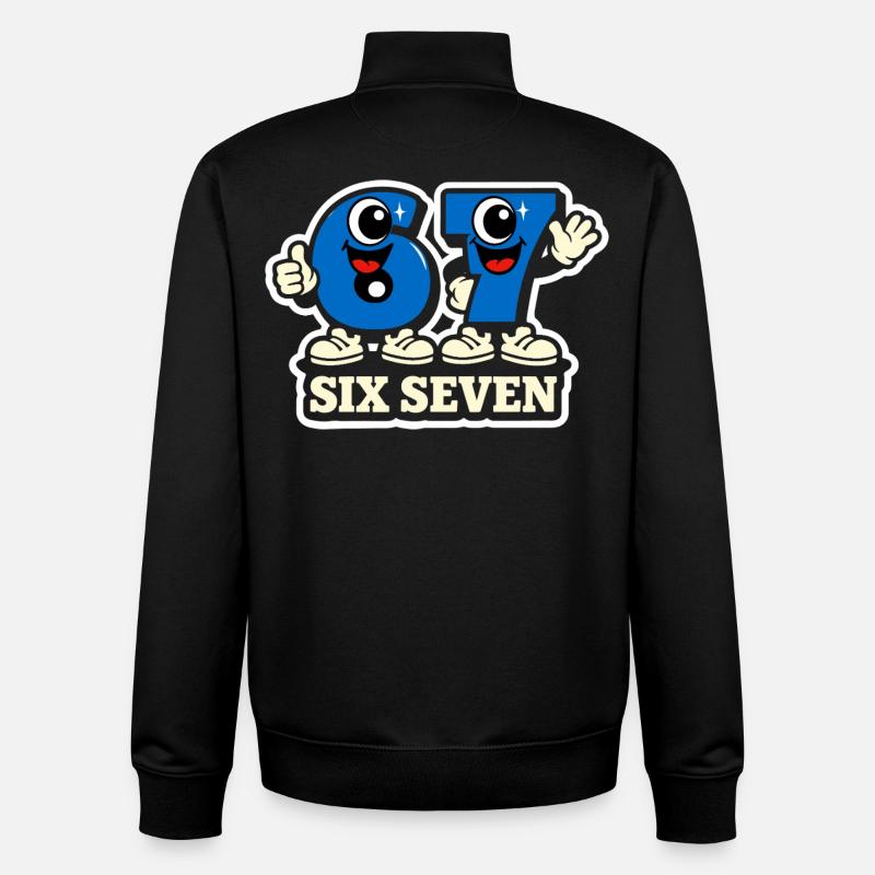 67 Six Seven Italian Meme - Sweat zippé unisexe en coton bio Stanley/Stella - noir
