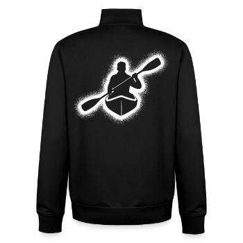 Kanu Paddelboot Kinder Herren Kajak - Unisex Organic Zip Sweatshirt von Stanley/Stella - Schwarz - Hinten - AI Model Male 185 light (185cm)