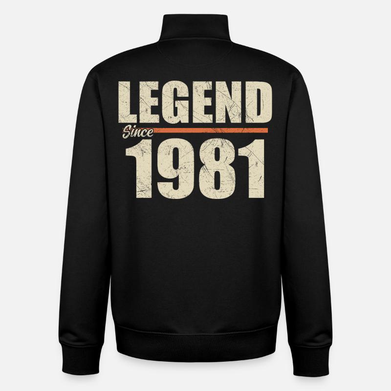 Genial seit 1981 - Unisex Organic Zip Sweatshirt von Stanley/Stella - Schwarz