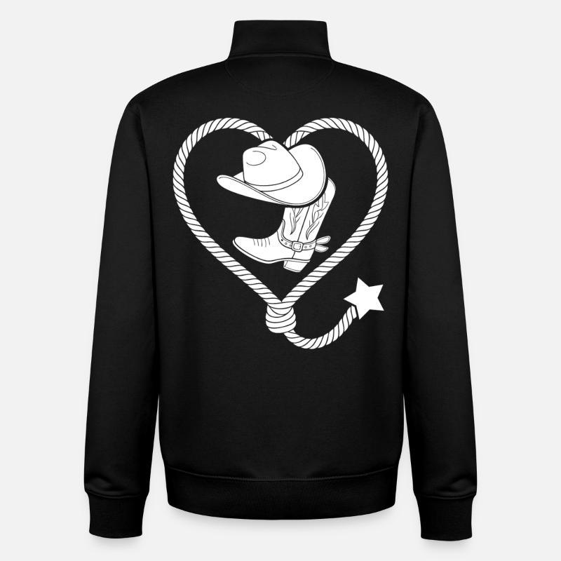 Herz Lasso Line Dance Stetson - Unisex Organic Zip Sweatshirt von Stanley/Stella - Schwarz
