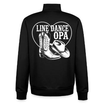 Line Dance Opa Herz Boot - Unisex Organic Zip Sweatshirt von Stanley/Stella - Schwarz - Hinten - AI Model Male 185 light (185cm)