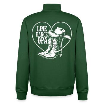 Line Dance Grandpa Cowboy Boots Heart - Unisex Organic Zip Sweatshirt by Stanley/Stella - bottle green - Back - AI Model Male 185 dark (185cm)