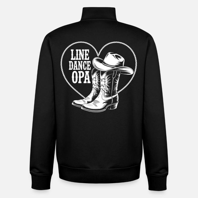 Line Dance Opa Cowboy Boots Herz - Unisex Organic Zip Sweatshirt von Stanley/Stella - Schwarz