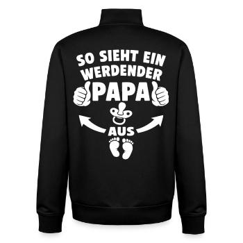 So sieht ein werdender Papa aus - Unisex Organic Zip Sweatshirt von Stanley/Stella - Schwarz - Hinten - AI Model Male 185 light (185cm)