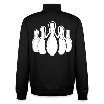 Bowling - Unisex Organic Zip Sweatshirt by Stanley/Stella - black - Back - AI Model Male 185 light (185cm)