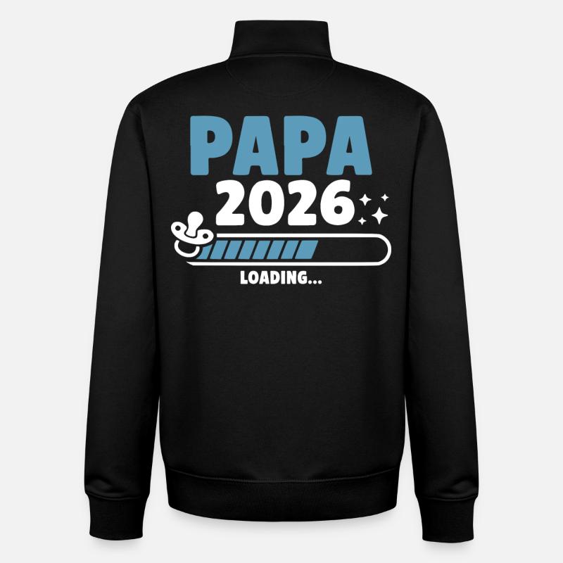 Papa 2026 Loading... - Unisex Organic Zip Sweatshirt by Stanley/Stella - black