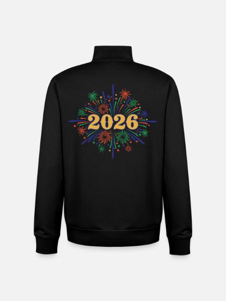 2026 Fireworks Celebration Design - Unisex Organic Zip Sweatshirt by Stanley/Stella - black