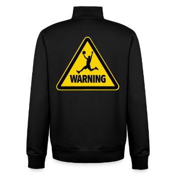 Warning Basketball Sportler Warnschild - Unisex Organic Zip Sweatshirt von Stanley/Stella - Schwarz - Hinten - AI Model Male 185 light (185cm)