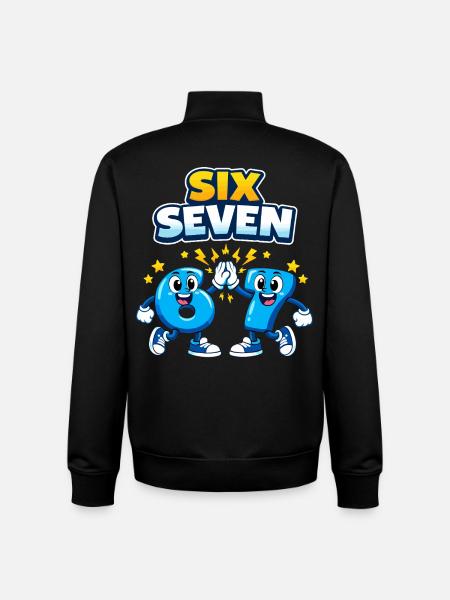 Nummer 67 Seks Syv - 6 7 Memes - Stanley/Stella unisex sweatshirt med lynlås i økologisk - sort