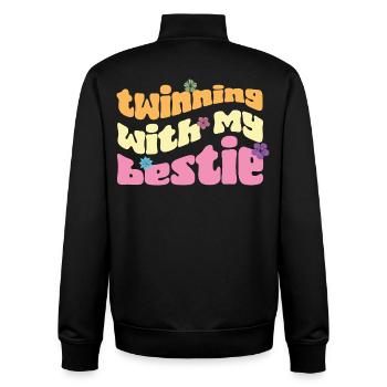 Mit meiner Bestie twinning - Unisex Organic Zip Sweatshirt von Stanley/Stella - Schwarz - Hinten - AI Model Male 185 light (185cm)