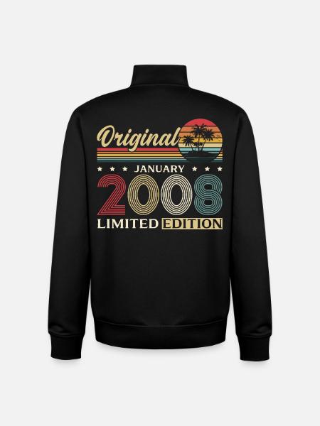 18th Birthday Original January 2008 - Unisex Organic Zip Sweatshirt by Stanley/Stella - black