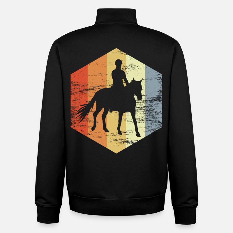 Reiten Retro Look - Unisex Organic Zip Sweatshirt von Stanley/Stella - Schwarz