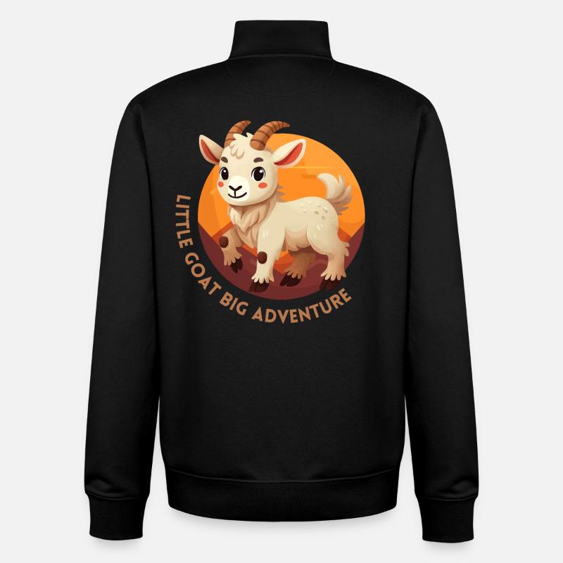 Kleine Ziege, das große Abenteuer - Unisex Organic Zip Sweatshirt von Stanley/Stella - Schwarz