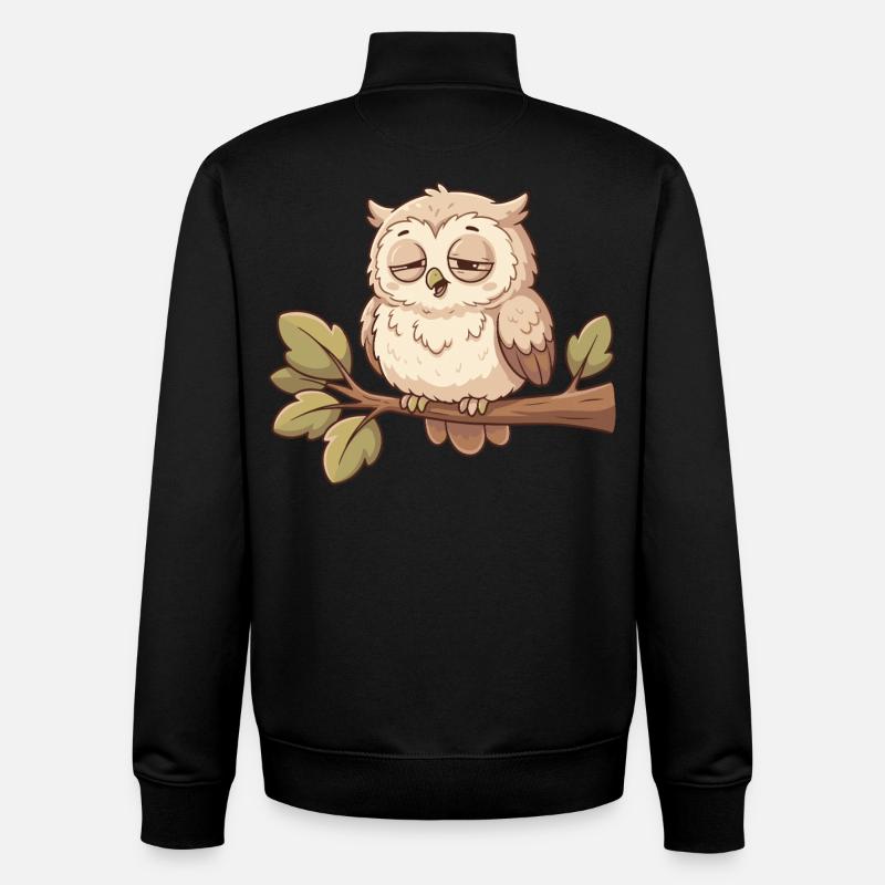 Schlafende Eule auf Ast - Unisex Organic Zip Sweatshirt von Stanley/Stella - Schwarz