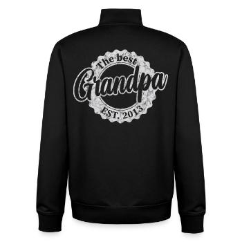 The Best Grandpa since 2013 - Unisex Organic Zip Sweatshirt von Stanley/Stella - Schwarz - Hinten - AI Model Male 185 light (185cm)